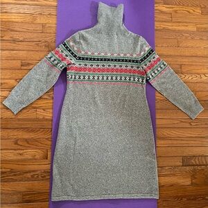 Talbots Gray Knit Sweater Dress